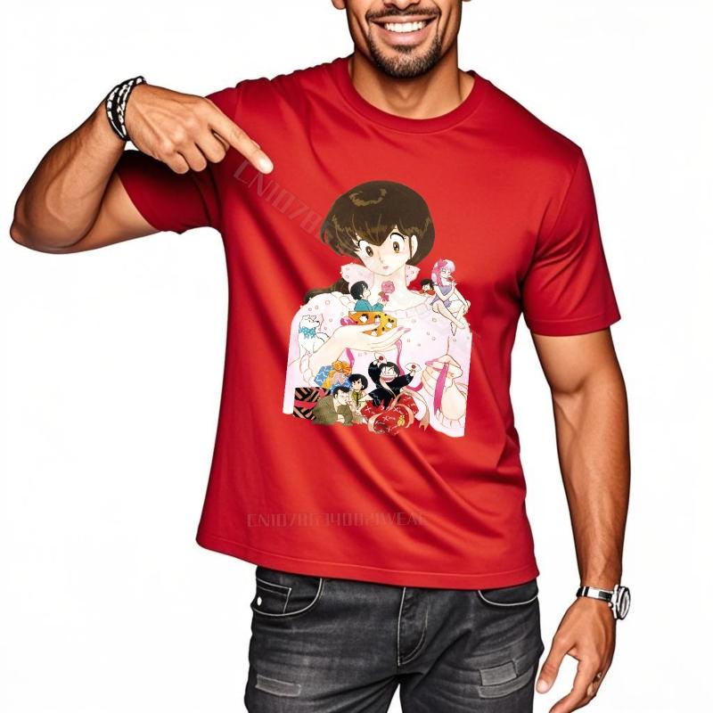 Tshirt Men Adult New Teeshirts Anime Girl With Pets Short Sleeve Classic Tshirt Cool Cotton Essential Teeshirts