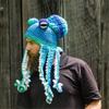 Creative Octopus Crochet Hat Funny Halloween Handmade Knit Squid Winter Adults