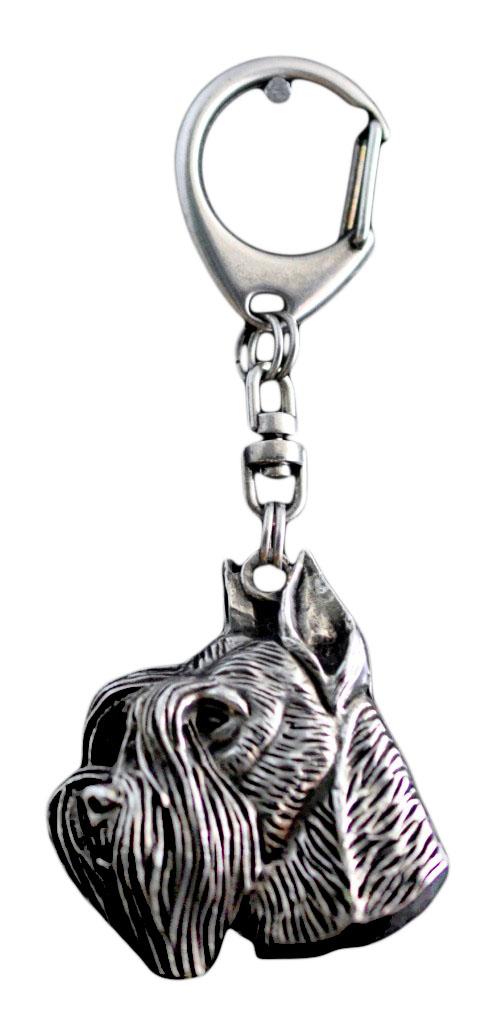 Шнауцер I - посеребренный брелок с собакой в подарочной коробке, украшение на сумочку, подвеска на рюкзак от бренда Art-Dog