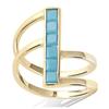 Gold Plated Ring 'Boho' Golden Turquoise - 20 Mm