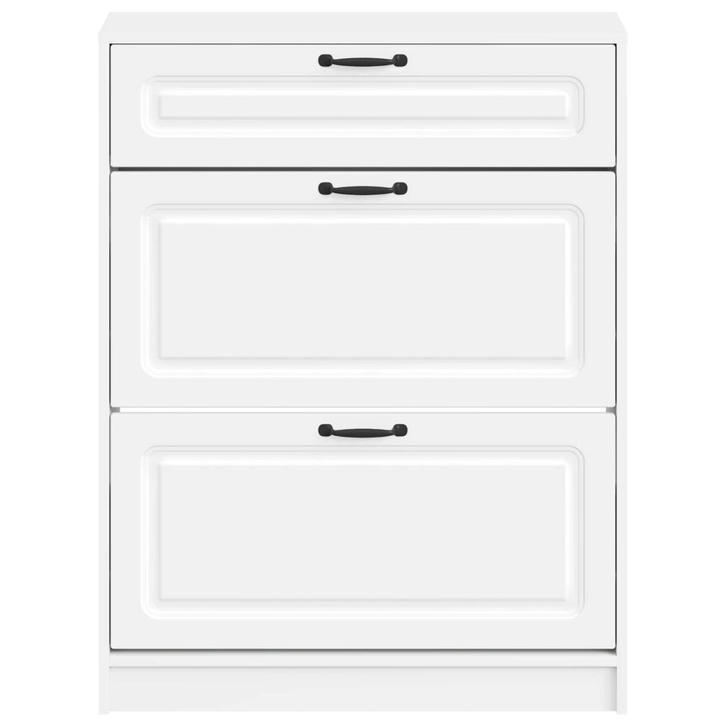 Shoe Cabinet UTRECHT 78 x 24 x 100 cm Wood Material White