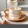 Creative Pleated Paper Ceramic Cup&saucer Dining Table Coffee Mug Milk Tea Mugs Afternoon Tea Teacup Fruit Juice Container