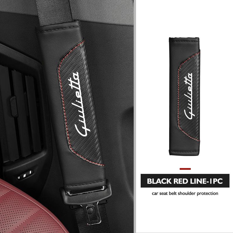 AAACO1 Car Seat Belt Shoulder Cover Protection Pads Safety Belt Accessories For Alfa Romeo GT Stelvio F1 Brera Volante Tonale Gloria