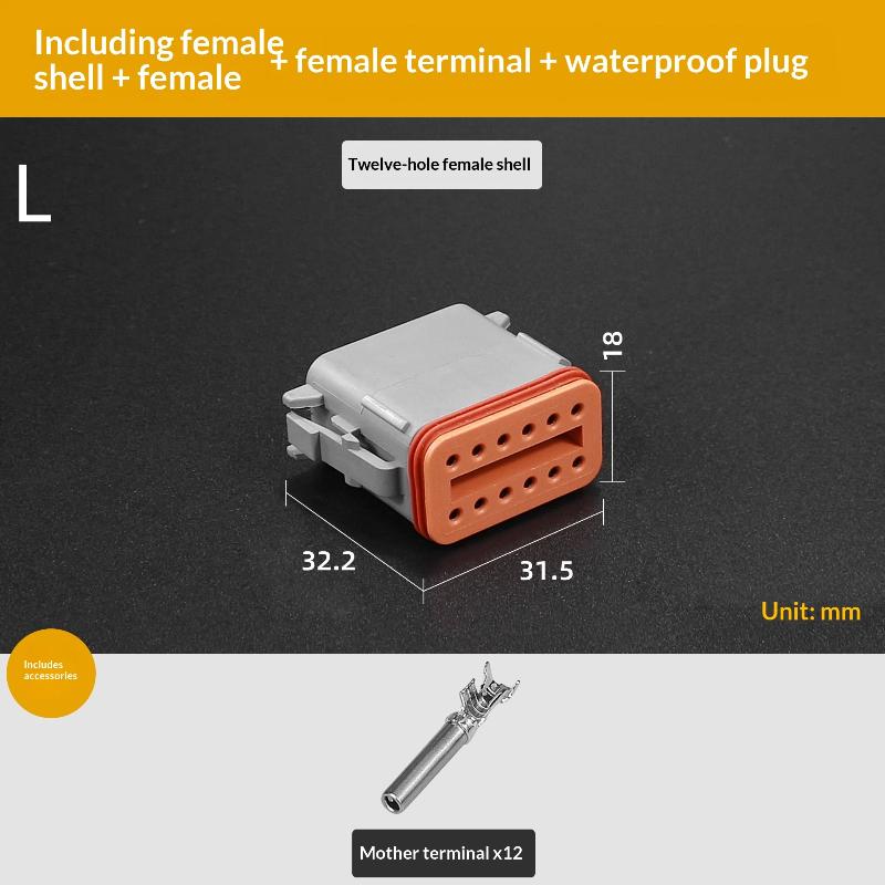 1 Pcs Dt Connector With 15Cm Wiring Harness Dt06-2S/Dt04-2P 2P 3P 4P 6P 8P 12P Waterproof Electrical Connector