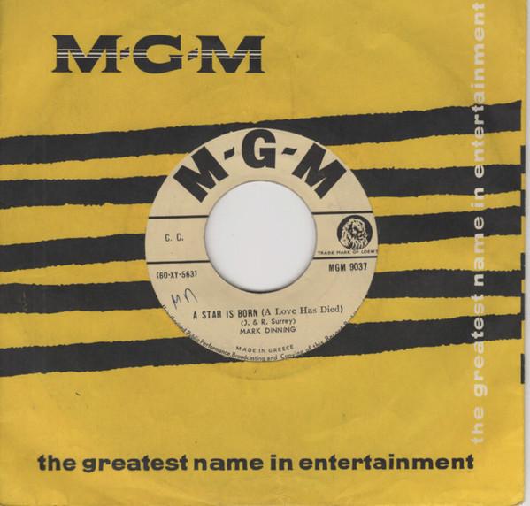 7-дюймовая пластинка MARK DINNING A Star Is Born A Love Has Died MGM9037 MGM Records 1960 Греция Поп Б/у