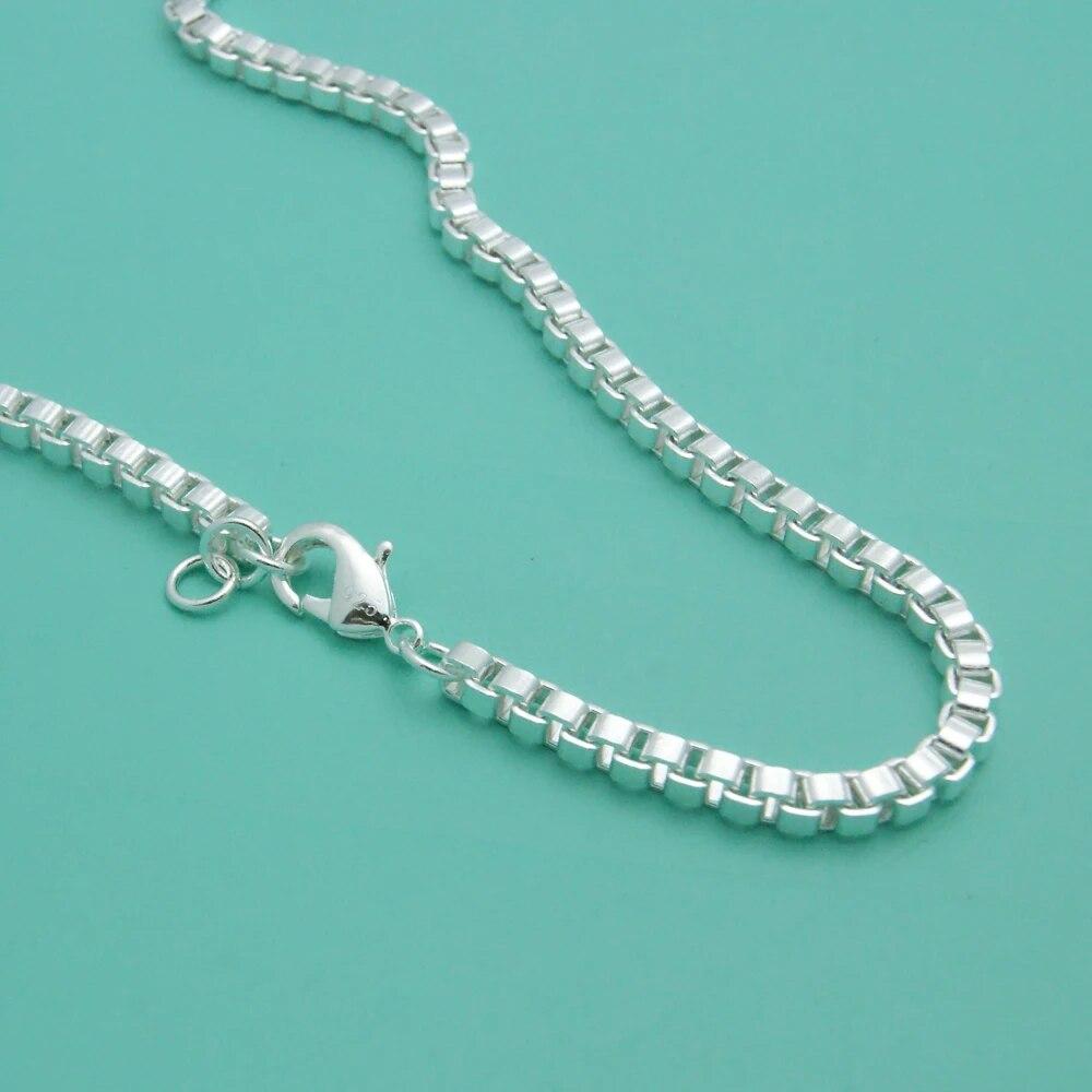 Классическое ожерелье-цепочка из стерлингового серебра 925 пробы, модное мужское и женское колье 3 мм 18-26 дюймов, ювелирные изделия в стиле хип-хоп, панк