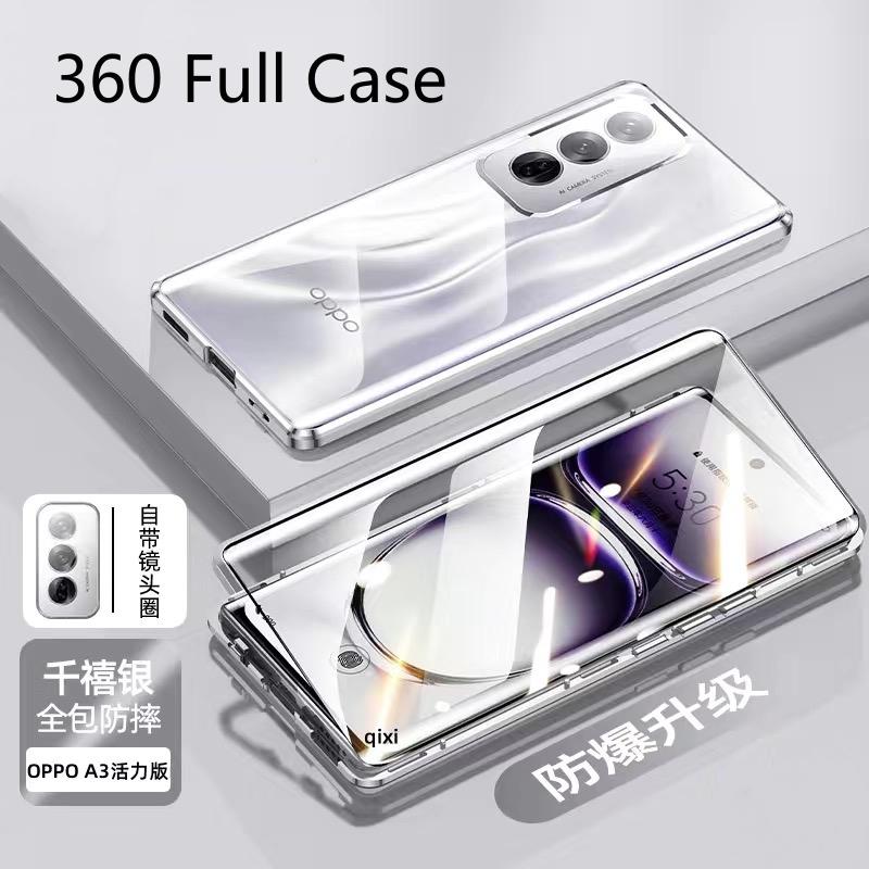 Полный чехол 360 для Oppo A80 5G K12X A3 Pro Двустороннее магнитное притяжение Металлическая защитная крышка из закаленного стекла для Oppo K 12X