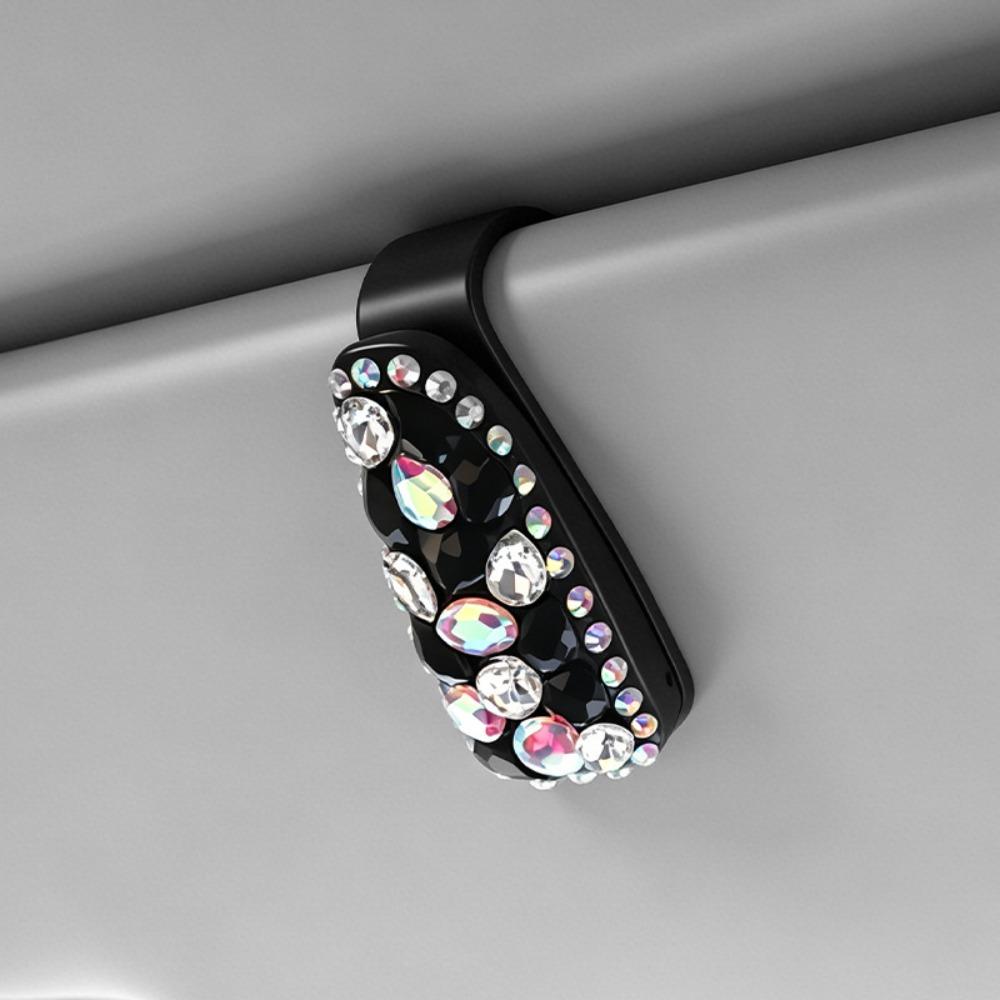 Multifunctional Sunglasses Clip Rhinestone Car Sun Visor Accessories  Driving Accessories