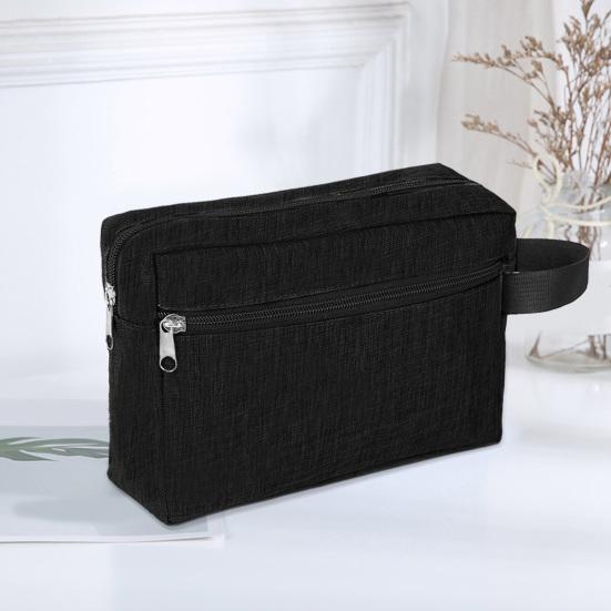 Portable Toiletry Bag Oxford Fabric Makeup Bag with Side Handle Large Capacity Cosmetic Pouch for Weekender Travel Business Trip