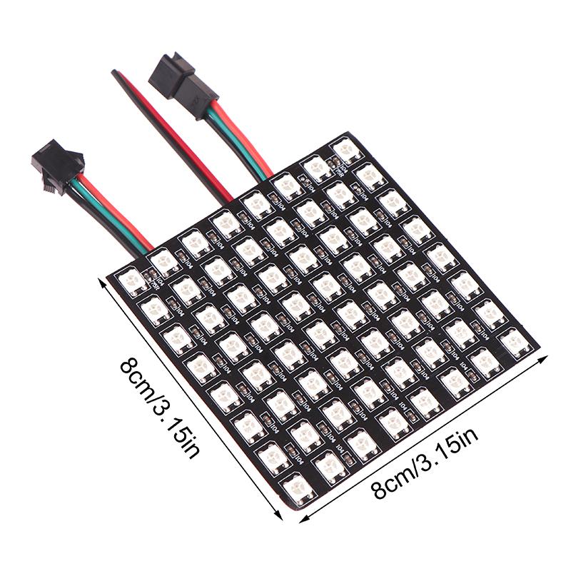 1 шт. Ws2812 Led 5050 RGB 8X8 64-битный светодиодный матричный модуль, экран, светодиодная цифровая гибкая индивидуально адресуемая панель