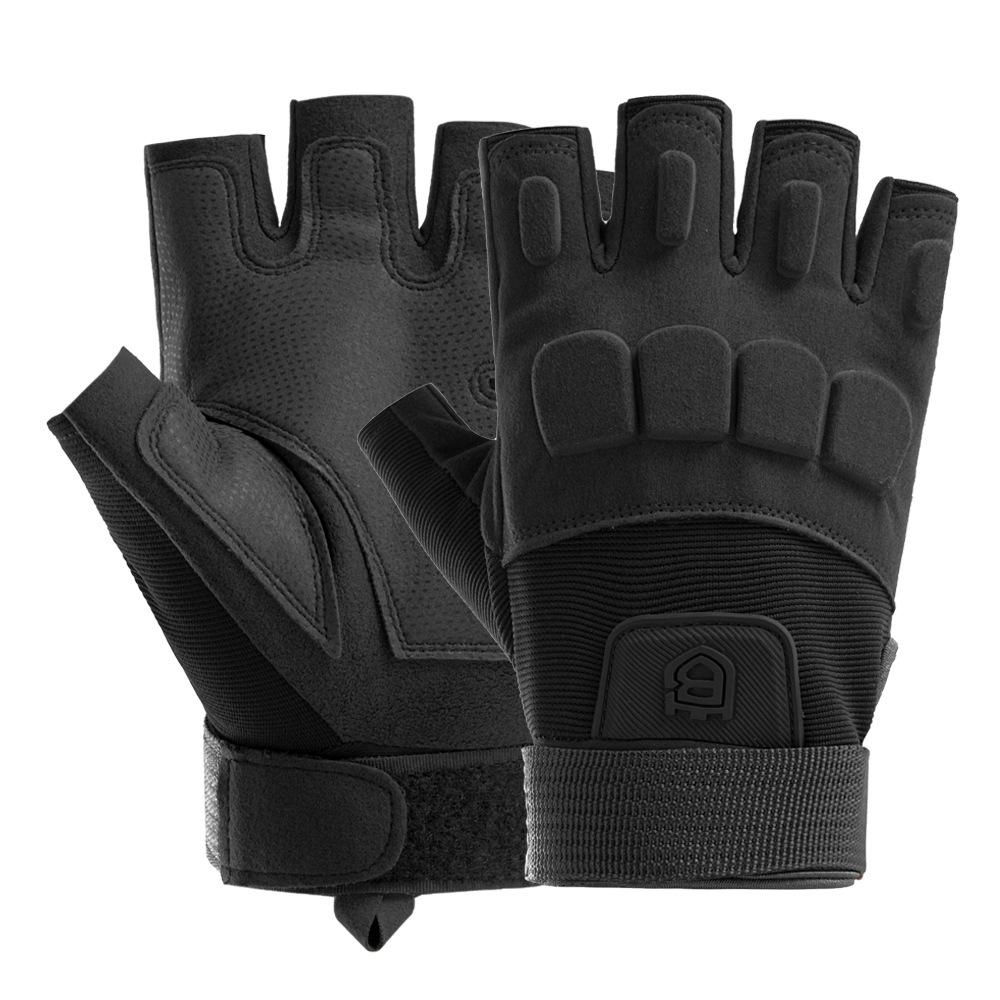 Фитнес Перчатки без пальцев для мужчин для тренировок на открытом воздухе, тактические, полевые, с одинарной перекладиной, износостойкие, противоскользящие, для езды на мотоцикле