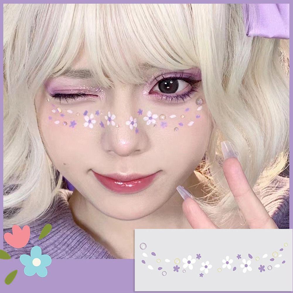 Sweatproof Decorative Stickers Disposable Blush Face Patch Sweet Temporary Tattoo Sticker Make Up