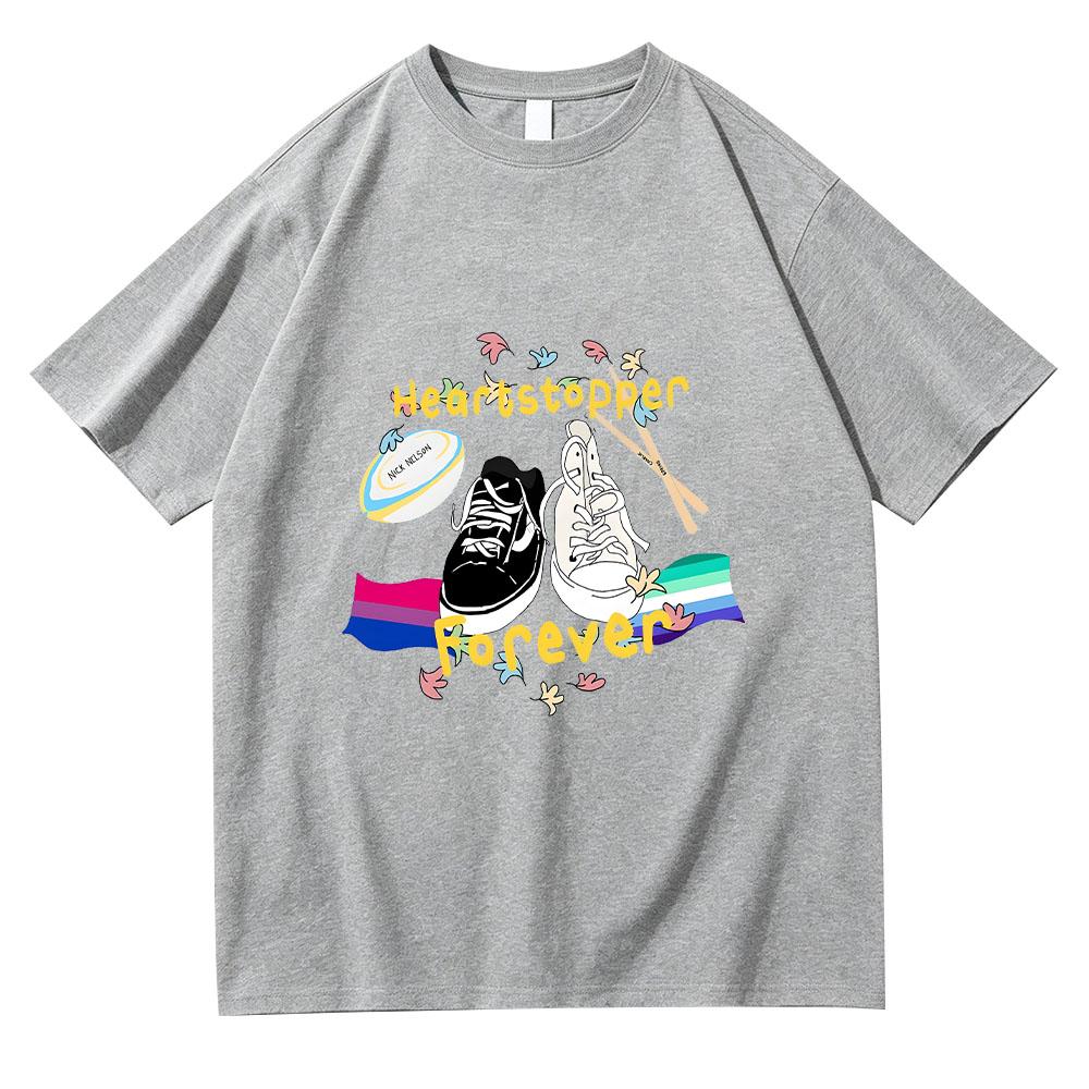 Heartstopper Forever Film 2026 Tshirt Heartstopper Forever Canvas Vintage Cartoon Print T-shirt Fashion Unisex Cotton Streetwear