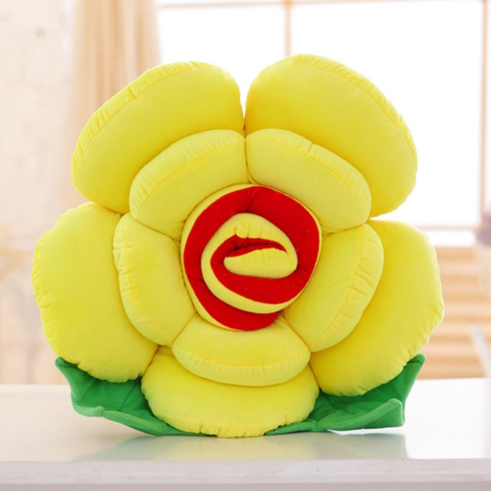 Creative Three-dimensional Rose Throw Pillow Plush Toy Flower Rose Doll Home Decoration Valentine's Day Gift