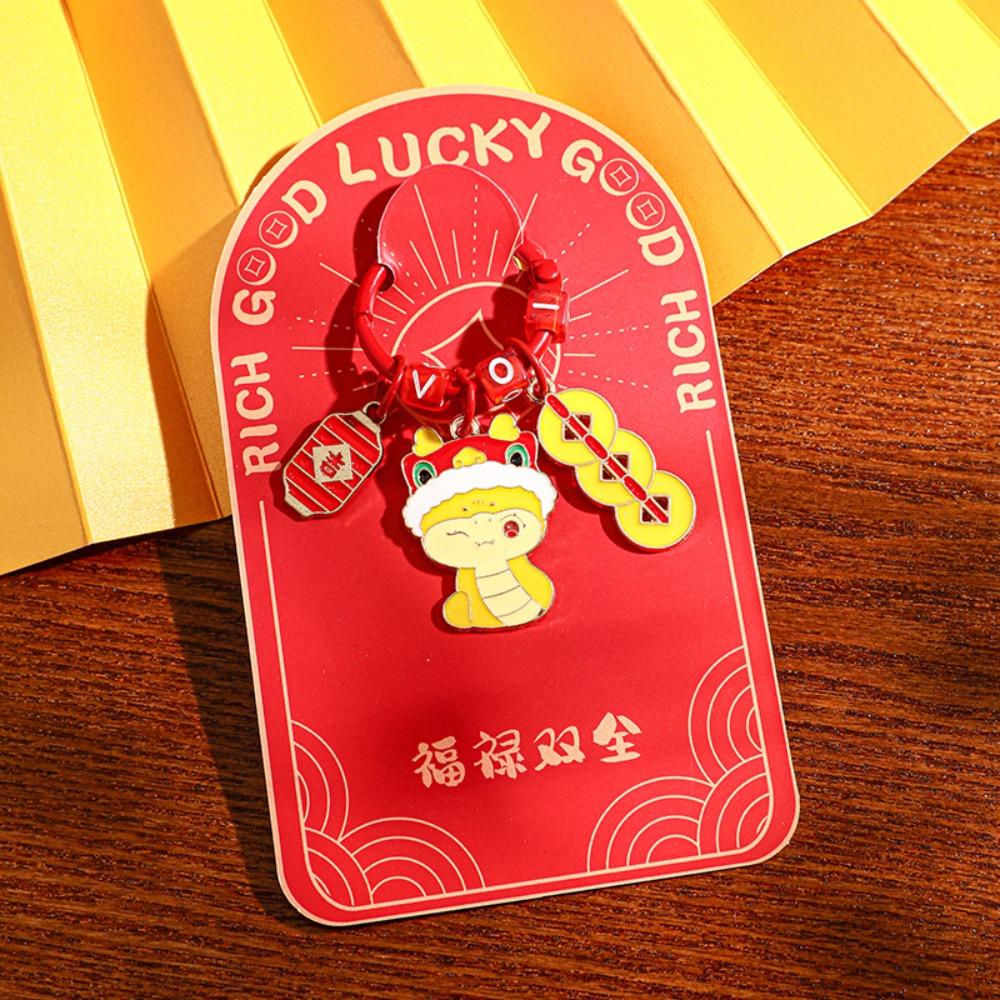 Lucky New Year Key Ring Blessing Cartoon Snake Pendant Fashion Chinese Zodiac Snake Keychain  Kids