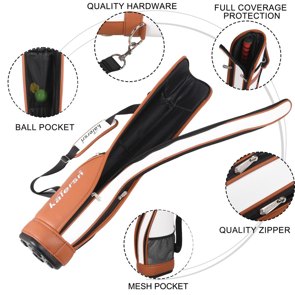 Kaiersn Park Golf Gun Bag Portable PU Lightweight Park Golf Gun Bag