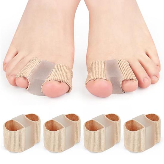 Выпрямитель для пальцев ног, противоскользящий разделитель с двойным кольцом для защиты от перекрывающихся пальцев и вальгусной деформации большого пальца стопы, ортопедический корректор косточки на весь день