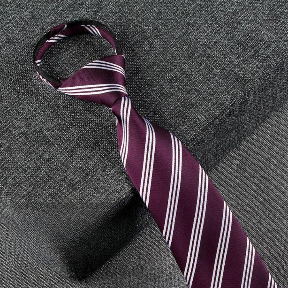 Регулируемый автоматический галстук-молния в горошек и полоску Простой ленивый мужской галстук для мальчиков