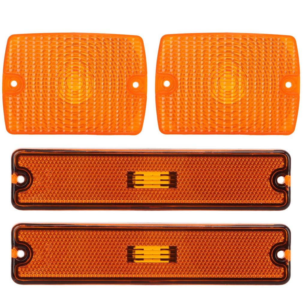 4PC Side Marker Light and Turn Signal Light Housings 56001378 Replacement for Jeep Wrangler YJ (Yellow)