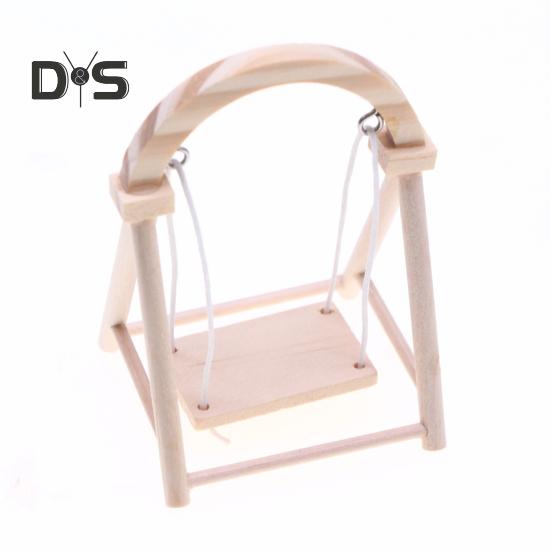 1/12 Миниатюрное кресло-качели Реалистичные мини-качели для патио Кукольный аксессуар Мини-мебель Кресло-качели для миниатюрных домов Кукольный особняк