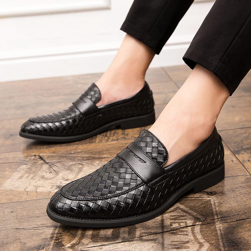 Fashion Mens Non-slip High Quality Shoes Lightweight Loafers Shoes Waterproof and Stain Resistant Business Work Shoes Plus Size