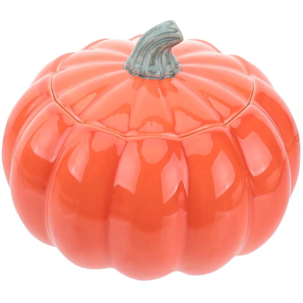 Decorative Wholesale Food Tea Coffee Bean Sugar Candy Cookie Ceramic Storage Canisters Pumpkin Jar With Lid For Kitchen