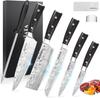 MOSFIATA Knife Set Kitchen Knife Set with Stainless Steel Bread Paring Perfect As a Gift - 5-Piece High-Carbon Handles Chef's Knife, Chef's Knife,