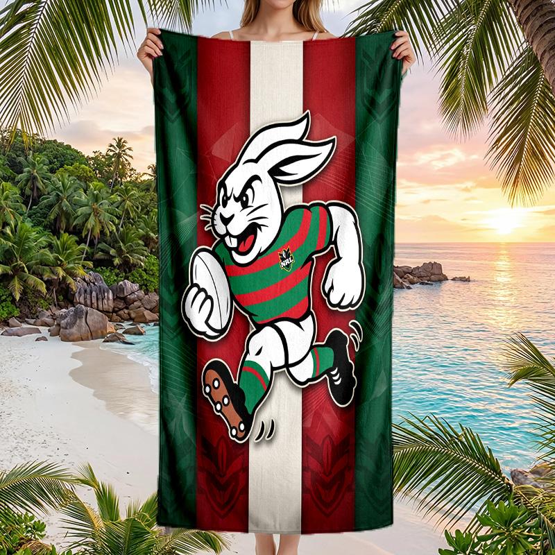 Модное пляжное полотенце South Sydney Rabbitohs, портативное, мягкое, быстросохнущее, для плавания, кемпинга, отпуска