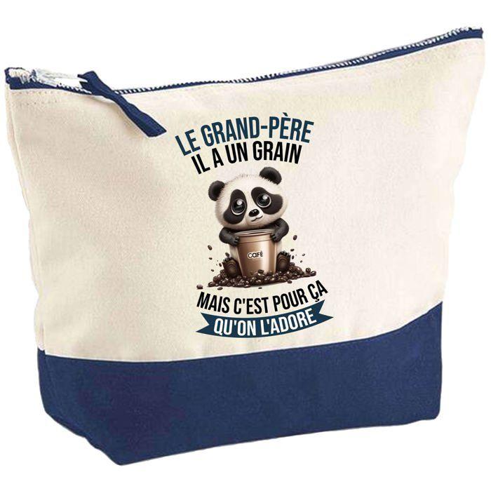 Trousse de maquillage - PLANETEE - Le Grand-père Panda Grain - Grand format - Coton - Impression HD