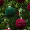 12 шт. Бархатные рождественские шары Флокированные шары Украшение для рождественской елки Небьющиеся пластиковые подвесные шары Украшение для рождественской елки Вечеринка Праздничный декор