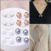 8pcs/set Clothing Fixed Pin Clothing Decoration Imitation Pearl Brooches Waist Cinching Buckle Decoration White Gray Champagne Color