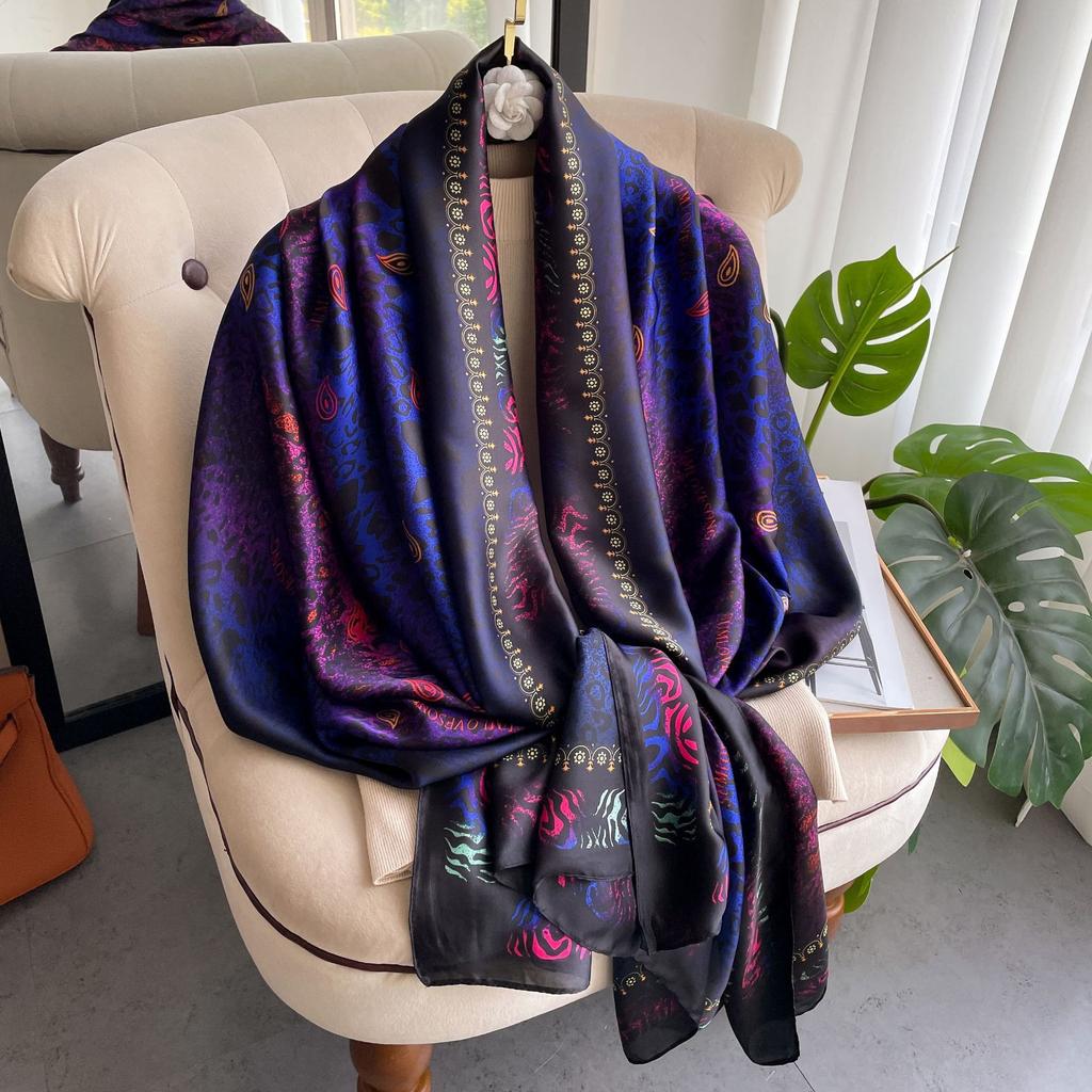 Женский длинный шарф из искусственного шелка на весну и лето для профессионального украшения комнаты с кондиционером в сочетании с напечатанным шарфом-шалью в стиле ниши