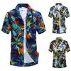 Men Hawaiian Print Short T-Shirt Sports Beach Quick Dry Blouse Top Blouse