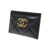 Chanel Сумка 19, украшенная металлическими элементами, ромбовидная стежка, кожа ягненка, кошелек-кардхолдер, женский стиль, черный.