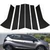 6 шт. автомобильные стойки для Renault Captur J87 QM3 2014-2017 2018 2019, черные наклейки на обшивку окна и двери, аксессуары для украшения