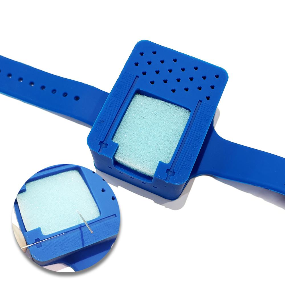 1 Set Dental Endo Measuring Block Wrist Watch with 10 Sponge Blocks Endodontic Files Drill Stand Holder Ruler Autoclavable