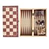 1 Set 3-In-1 Chess Board Game Wooden Chess Checker Backgammon Game Foldable Portable