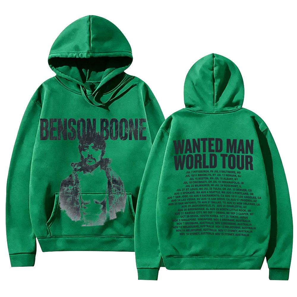 Benson Boone Merch Sweatshirts Wanted Man Ash Hoodie Fashion High Street Hoody Unisex Vintage Aesthetic Graphic Print Pullovers