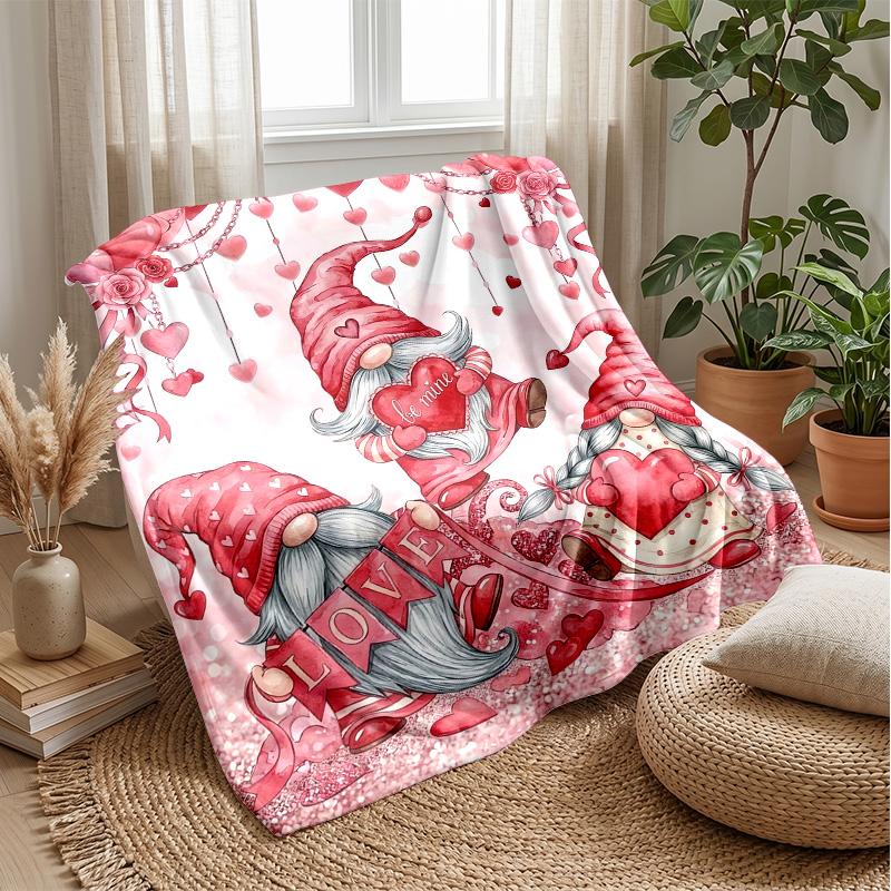 Sunflower Gnome with Wooden Crates Theme blanket Lightweight Warm Flannel Blanket Decorative Throw Blanket for Home Decoration