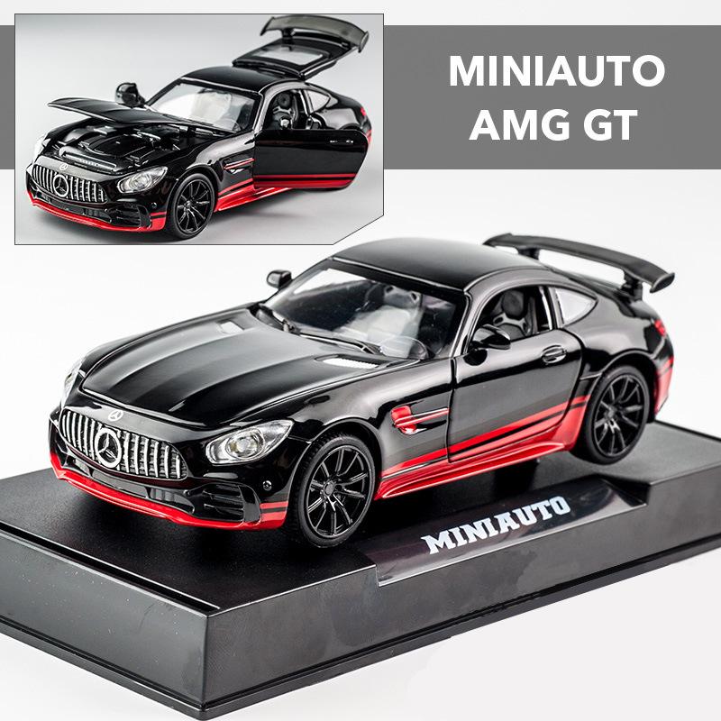 1/32 Scale Benz AMG GTR Sports Car Model Toy Car Die Casting Alloy Car Model Pull Back Vehicles Toys for Toddlers Kids Boys Girls Gift