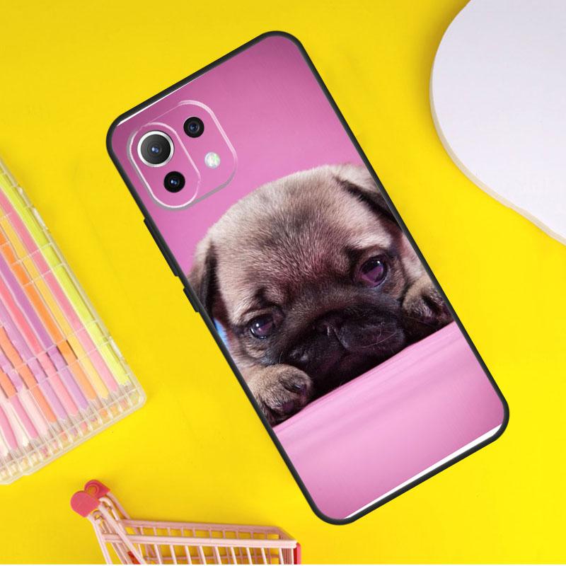 Чехол для Xiaomi 14 13 Ultra 11T 12T 13T 14T Pro POCO X7 Pro X3 X5 F3 F5 F6 M6 X6 Pro с изображением мопса, сидящего с бабочкой и розами