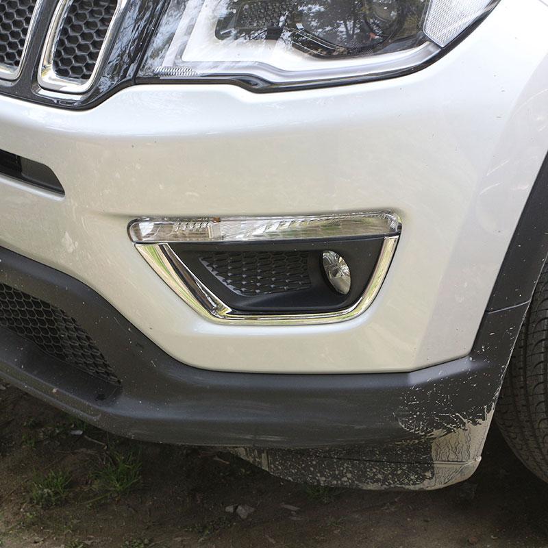 Для Jeep Compass 2017 2018 2019 2020 Накладка на переднюю противотуманную фару, декоративная наклейка, 2 шт., крышка противотуманной фары, аксессуары для стайлинга