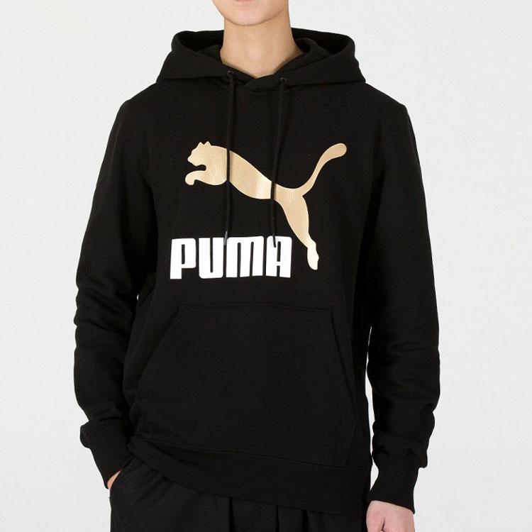 Puma Classics Metallic Logo Hoodie Men Hoodie Black 535341-01
