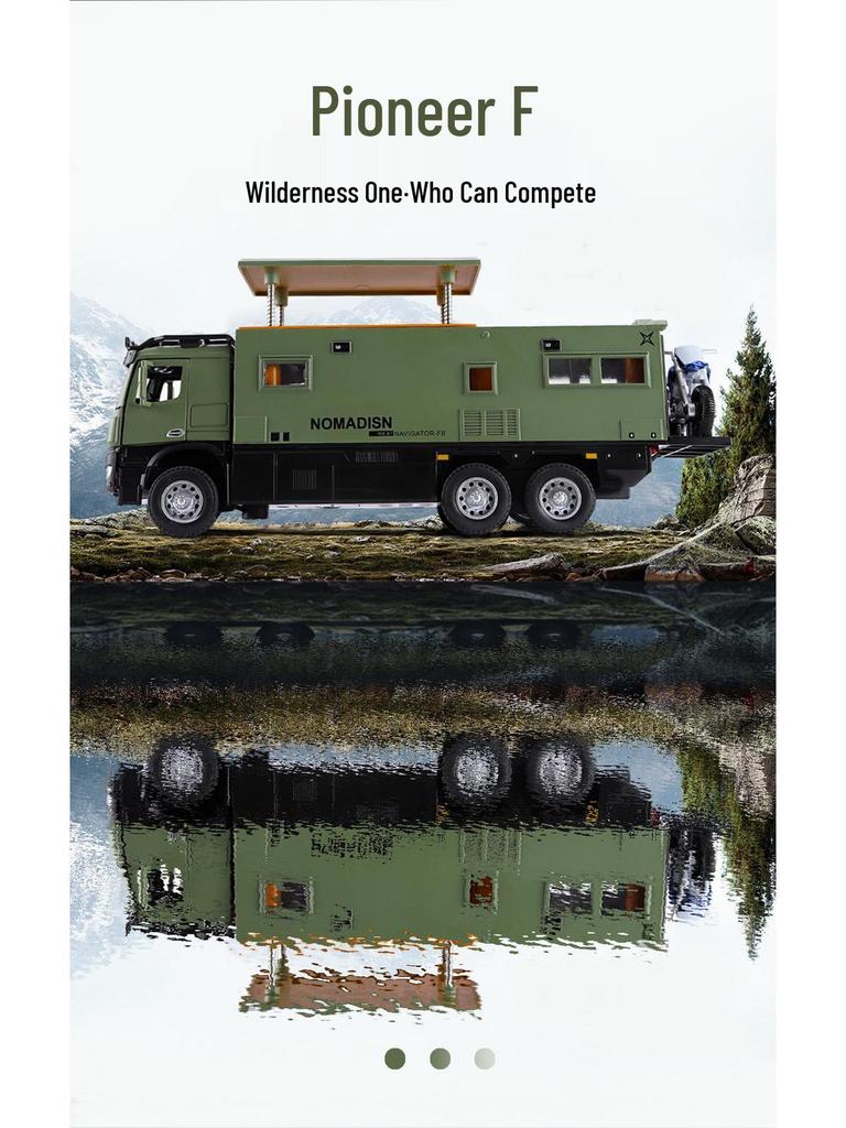 1:24 Модель автомобиля из сплава Nomad RV со звуком и светом, Игрушка с инерционным механизмом для детей