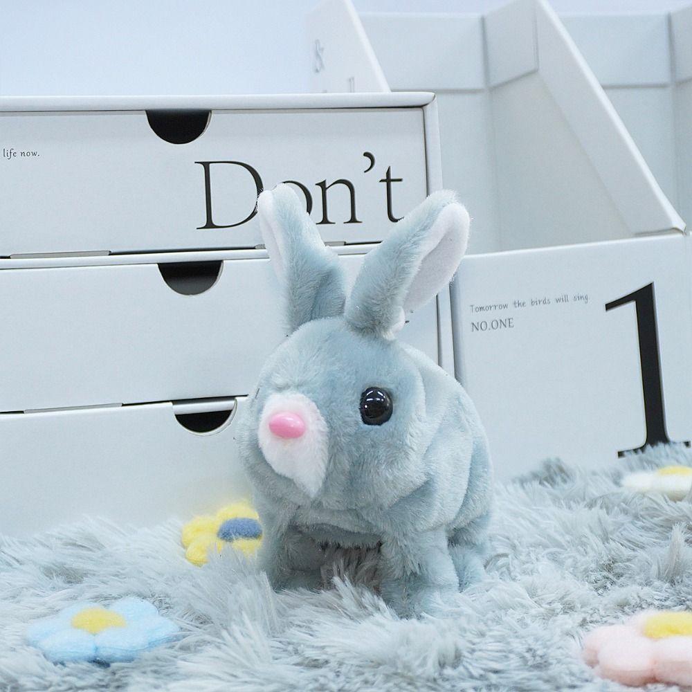 Long Ears Electric Rabbit Plush Toy Walks and Makes Sounds Little Tie-Dyed Rabbit Doll Kids