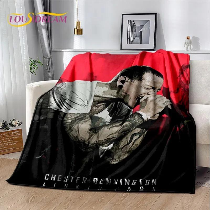 Retro Rock Band 3D L-Linkin-Park Soft Blankets,Keep Warm Throw Blanket Comfortable Blanket for Picnic Beds Sofa Home Bedroom Kid
