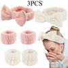 3pcs Adorable Bow Hair Band and Wristband Set, Soft Spa Headband for Washing Face, Makeup, Skincare, and Hair Styling