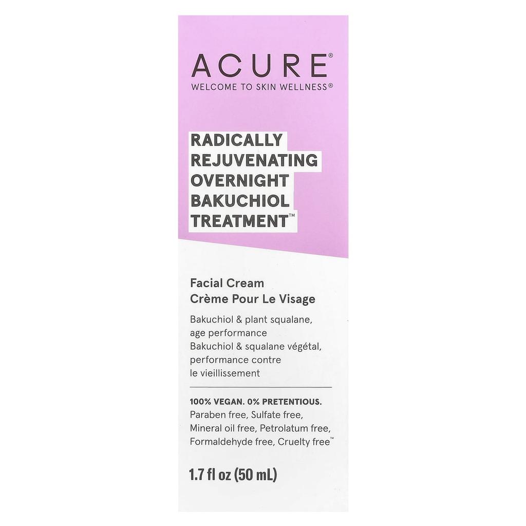 ACURE Radically Rejuvenating, Overnight Bakuchiol Treatment, 50 Ml (1.7 Fl Oz)