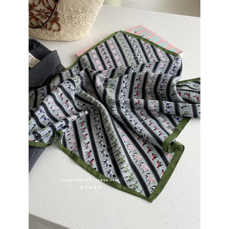 Pony Belt Printed Large Square Scarf Soft and Skin Friendly Shawl Breathable Neck Scarf Silk Scarf for Women