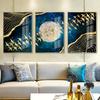Unframed Abstract Golden Moon Canvas Art Painting Mountain Birds Nordic Posters and Prints Wall Pictures for Living Room Bedroom Home Decor